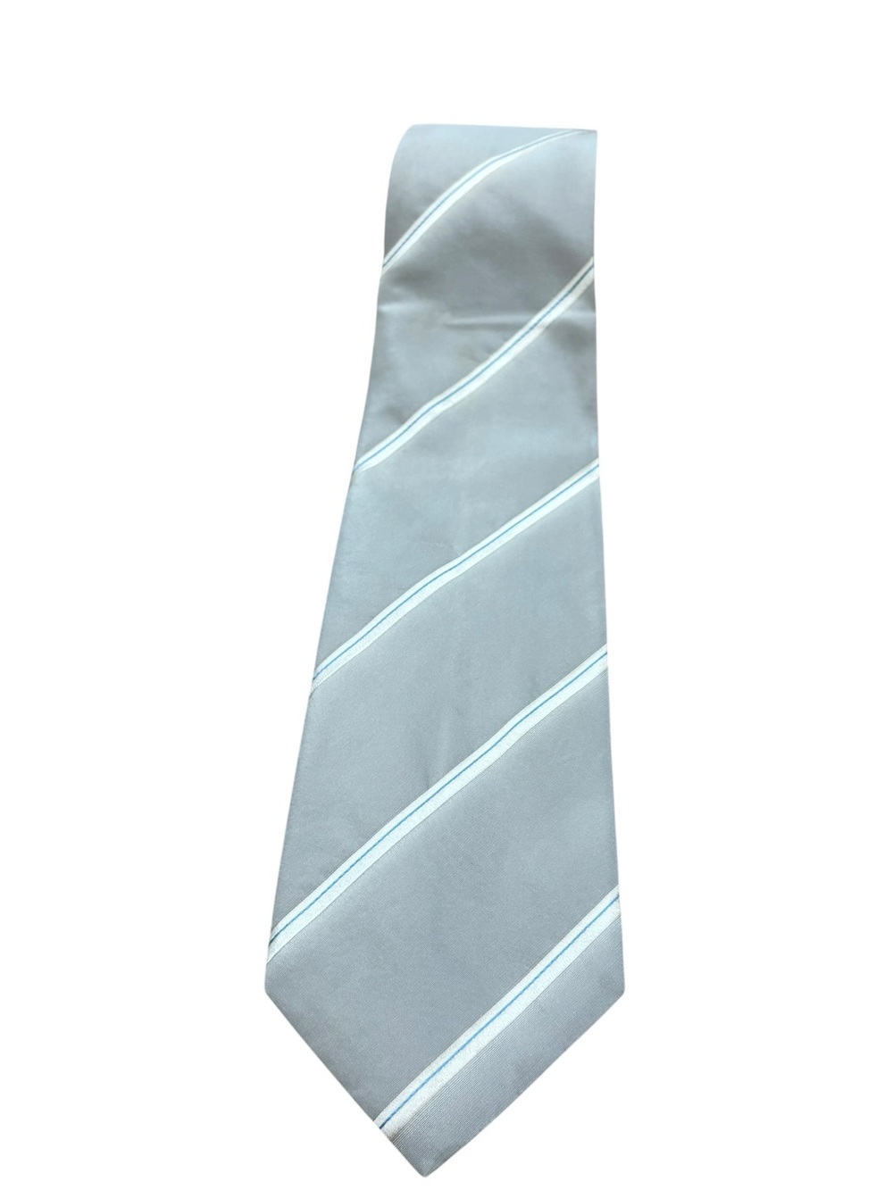 Donna Karan Signature 100% Silk Neck Tie Grey and White
